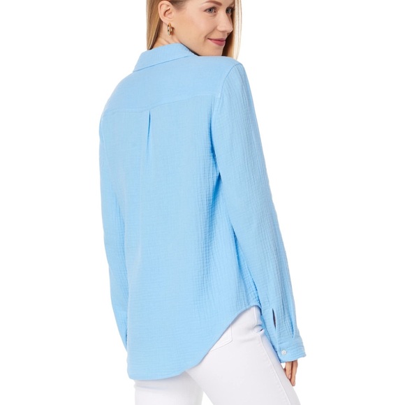 [LILLY PULITZER] Geanie Button-Down in ‘Frenchie Blue’ - Picture 3 of 10